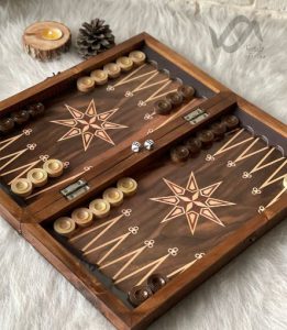 تخته نرد چوب روس طرح گردو