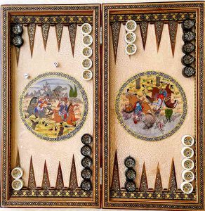 تخته نرد خاتم اصفهان نقاشی چوگان