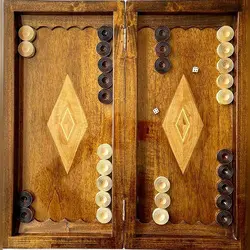 تخته نرد چوب گردو ارومیه معرق طرح لوزی