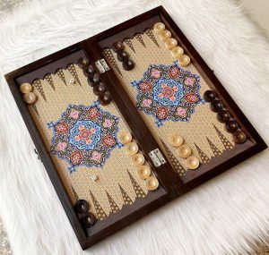 تخته نرد چوب روسی طرح تذهیب