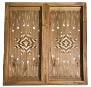 تخته نرد چوب گردو معرق ستاره هشتپر