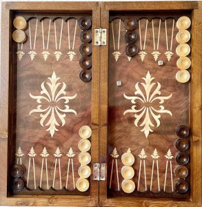 تخته نرد چوب روسی طرح گلدار