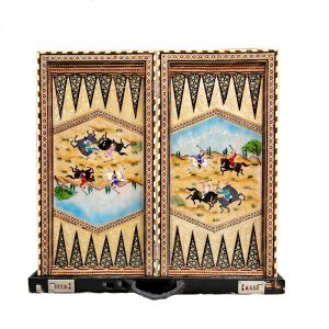 تخته نرد خاتم شیراز ۶۰ سانتی نقاشی چوگان