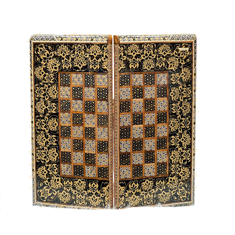 5 (1) تخته نرد خاتم نقاشی تذهیب زمینه مشکی