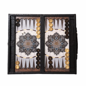 تخته نرد چرم خاتم جا مهره دار