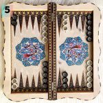 تخته نرد خاتم دالبری نقاشی گل و مرغ