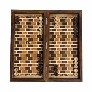 تخته نرد چوب گردو طرح آجر60 سانتی