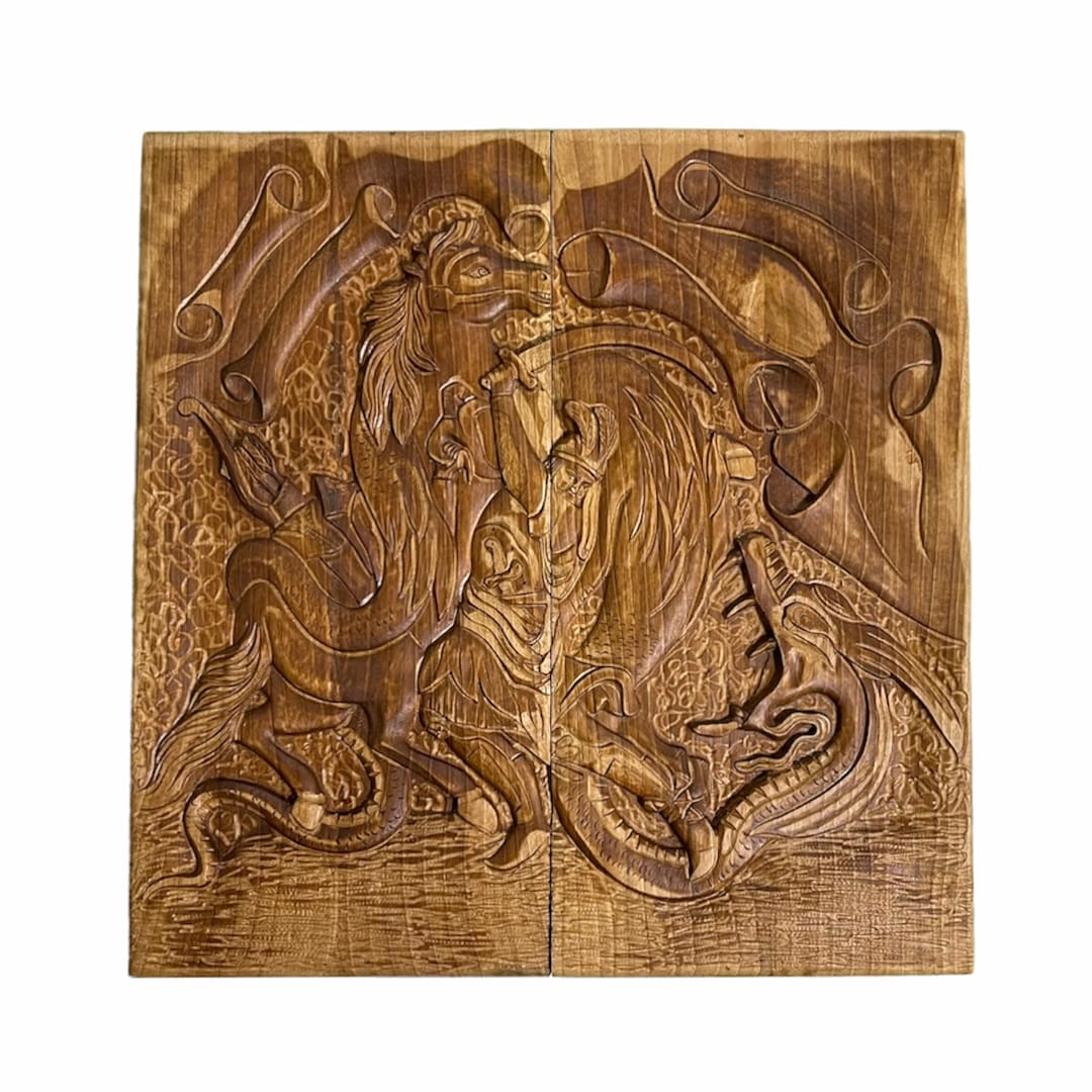 LXJIE2107 تخته نرد منبت رستم و اژدها هاردواکس