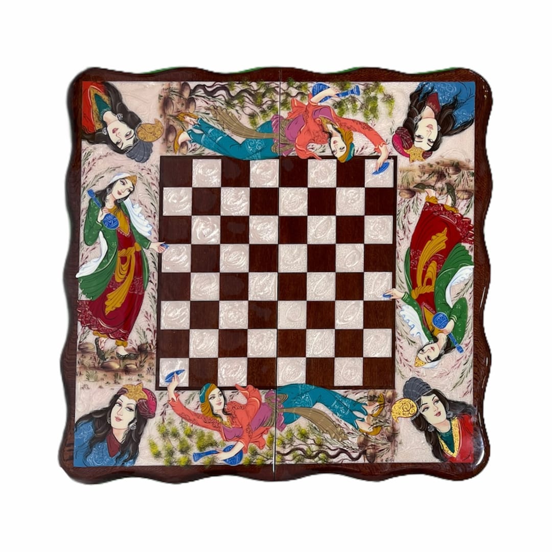 OJFEE1705 تخته نرد آکاژو طرح چهره 4088