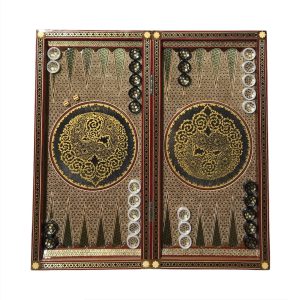 تخته نرد خاتم طرح پرداز طلایی