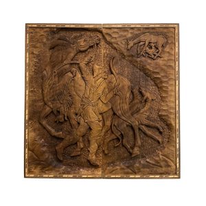 تخته نرد منبت طرح شکارچی آهو کد 4790