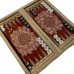 تخته نرد خاتم پرداز قرمز