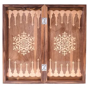 تخته نرد گردو سنندج لاک پلی استر خورده معرق