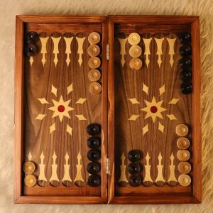 تخته نرد چوب گردو سنندج دور منبت کاری