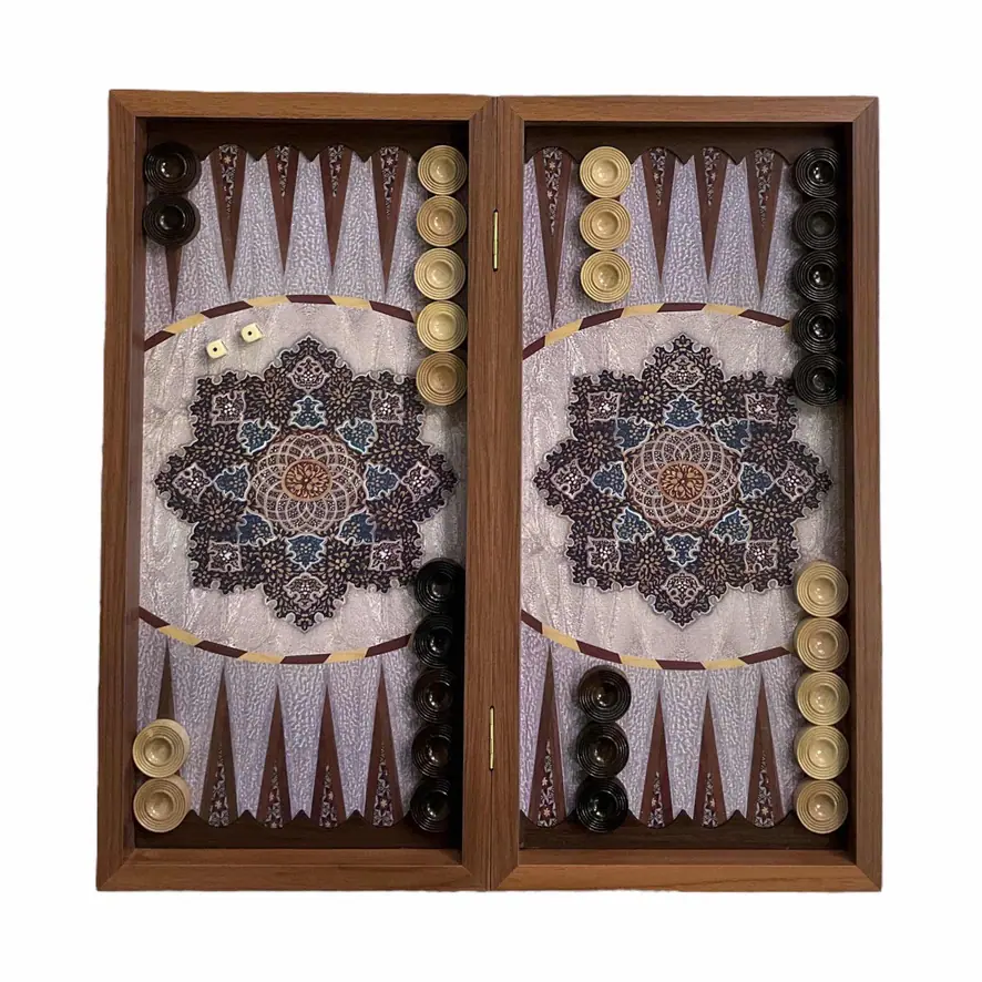 KHATAM 1 تخته نرد چاپی طرح خاتم فرش