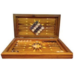 تخته نرد و شطرنج منبت کاری طرح شیر بالدار کد T106