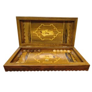 تخته نرد منبت کاری طرح فروهر کد T108