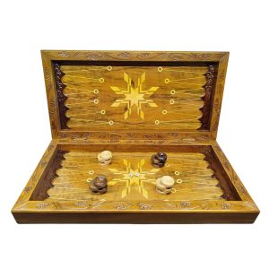 تخته نرد منبت کاری رستم و سهراب بالدار کد T113