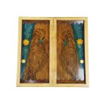 تخته نرد منبت کاری-رزین طرح رخ عقاب کد T115
