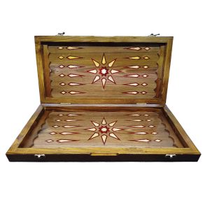 تخته نرد چوب روس طرح چوب گردو کد T120