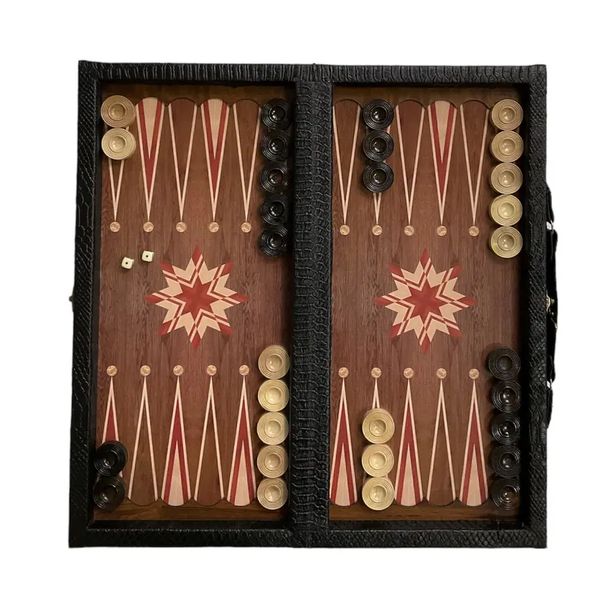 T140-1 تخته نرد چاپی طرح هیما چرمی T140