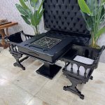 میز تخته نرد و شطرنج ۶ بازی مشکی