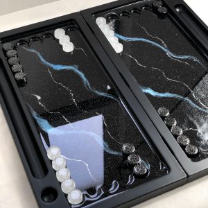 تخته نرد رزین طرح مرمر کد a150001