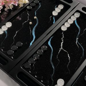 تخته نرد رزین طرح مرمر کد a150003