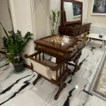 میز تخته نرد و شطرنج ۶ بازی قهوه ای