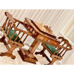 میز تخته نرد و شطرنج ۶ بازی قهوه ای