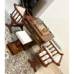 میز تخته نرد و شطرنج ۶ بازی قهوه ای