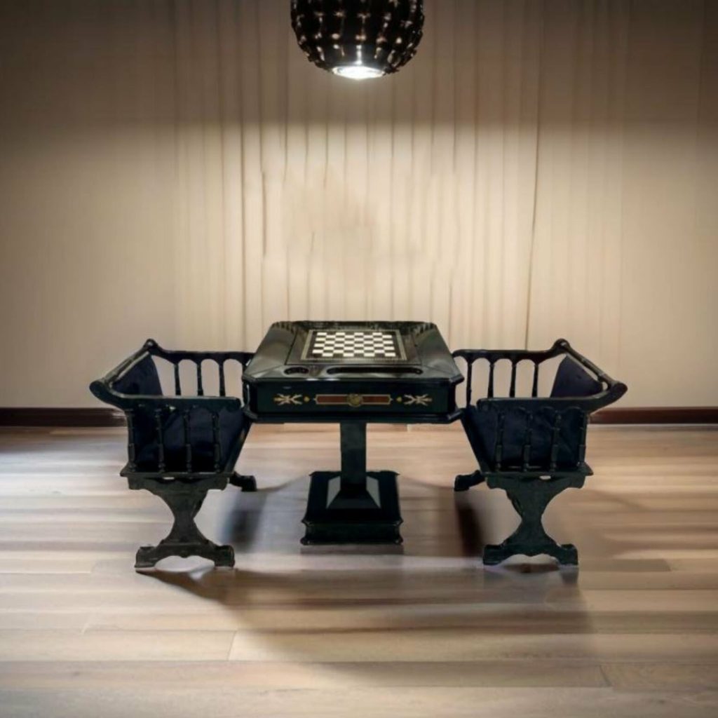 میز تخته نرد و شطرنج ۶ بازی مشکی