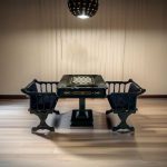 میز تخته نرد و شطرنج ۶ بازی مشکی