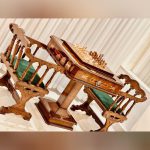 میز تخته نرد و شطرنج ۶ بازی قهوه ای