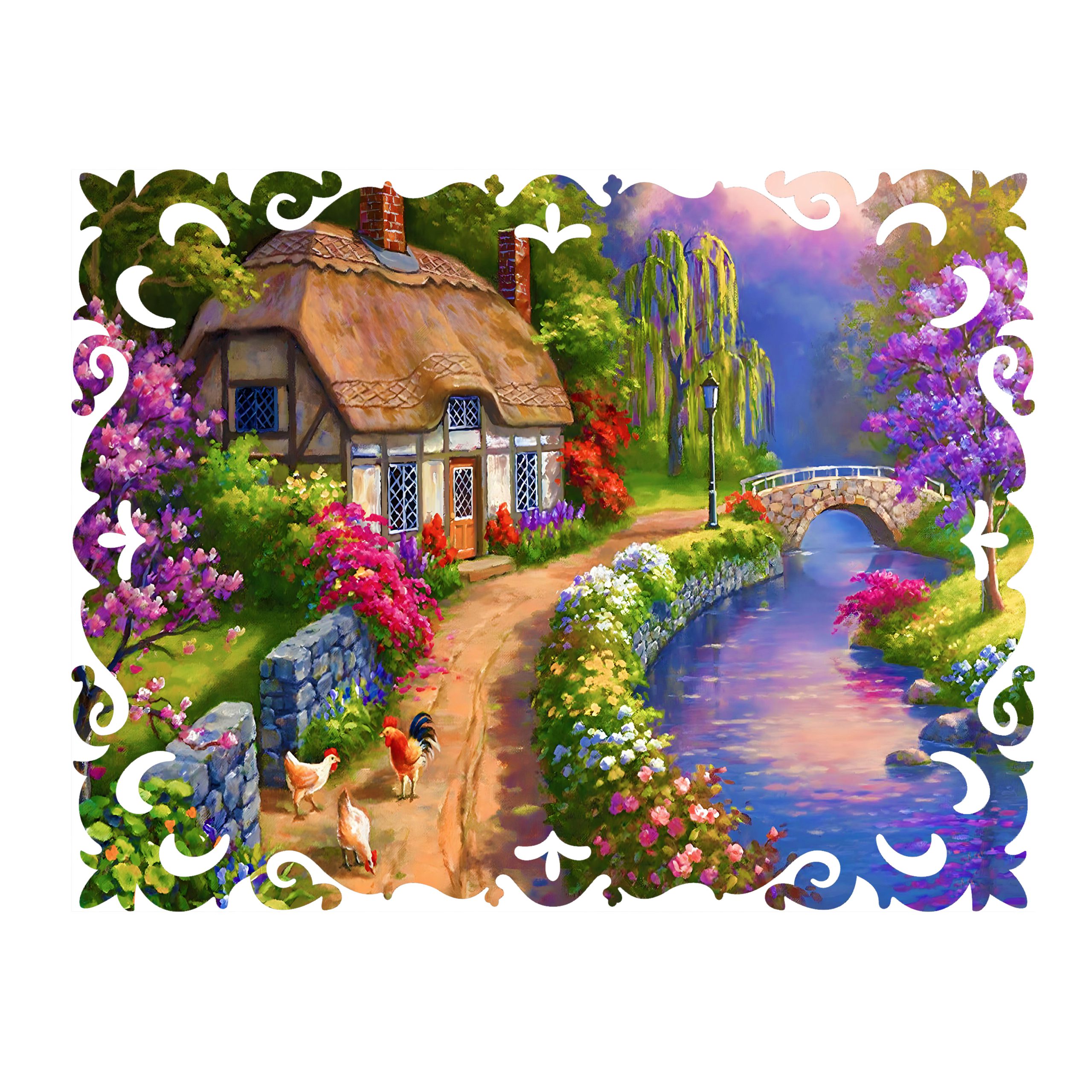 100120 copy مینی پازل 166عددی برند گلکسی طرح کلبه بهاری