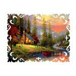 مینی پازل 166عددی برند گلکسی طرح کلبه و رودخانه