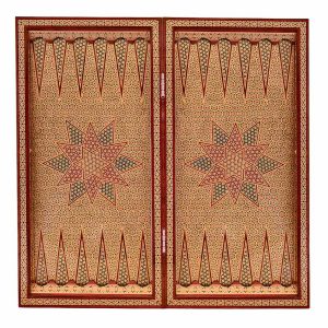 تخته نرد و شطرنج خاتم کاری طرح هزار نقش کد 160002