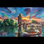 پازل 1000 تکه ریکوردی طرح پل چارل در پراگ در غروب