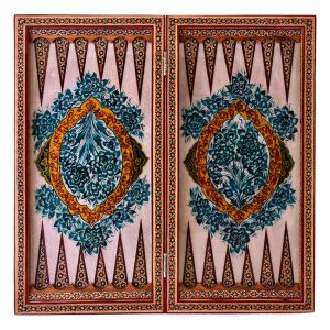 تخته نرد و شطرنج خاتم کاری طرح بهشت خیال کد 160003