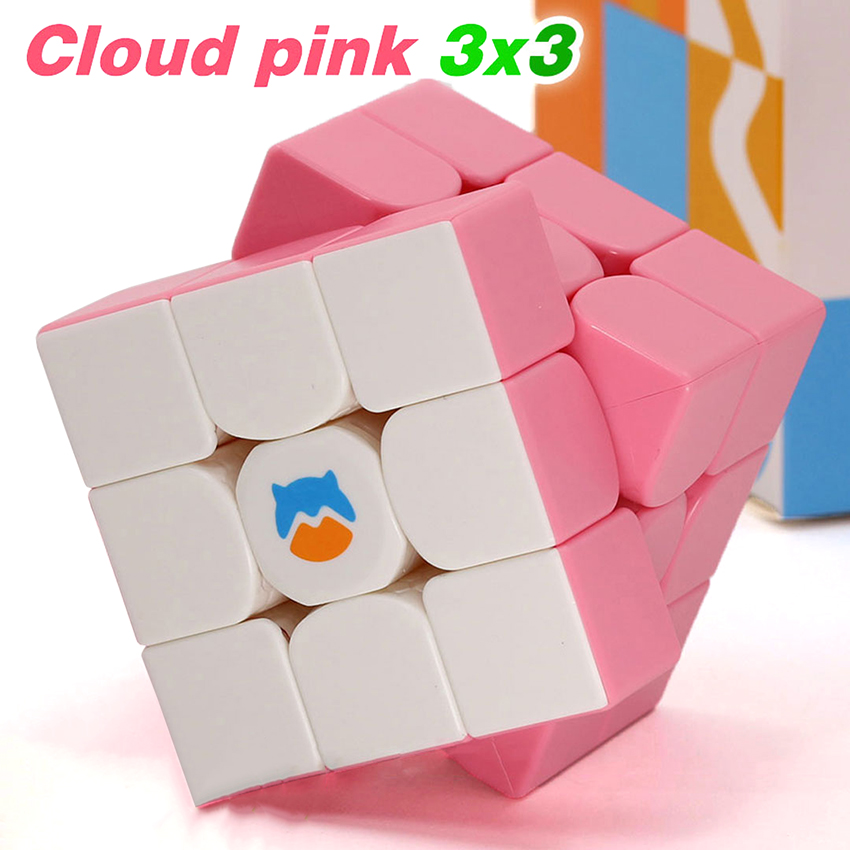 2-7 روبیک 3*3 گنز مانسترگو ابر صورتی ورژن 3 استیکرلس