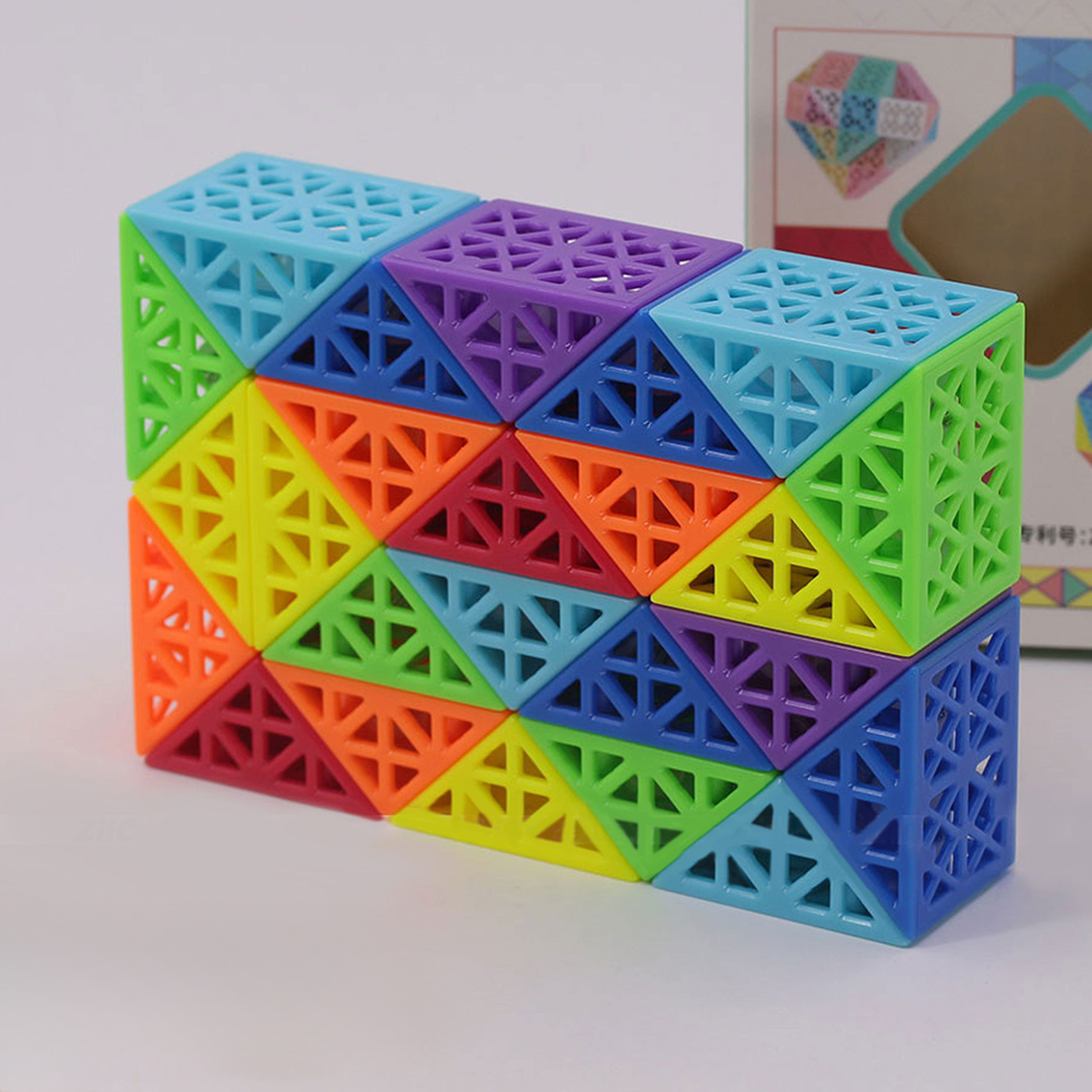 DianSheng-Hollow-Magic-Snake-Puzzle-24-Blocks-Rainbow-1-scaled مار 24 قطعه دیان شنگ هالو