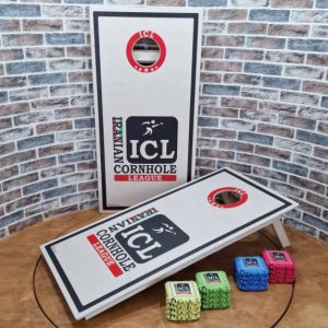 کورن هول سفید رنگ بهمراه 8 عدد کیسه