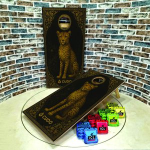 کورن هول طرح پلنگ بهمراه 8 عدد کیسه