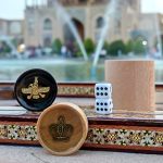 تخته نرد و شطرنج خاتم کاری طرح هخامنشی و فروهر کد 160019