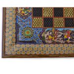 تخته نرد و شطرنج خاتم کاری ستون دار طرح چوگان نگار کد 160020
