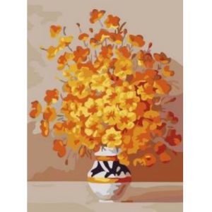 رنگ آمیزی بزرگسالان طرح گل نارنجی