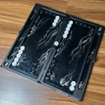 تخته نرد رزینی مشکی ماربل - Image 2