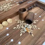 تخته نرد تمام منبت چوب گردو طرح هخامنشی 2