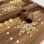 تخته نرد تمام منبت چوب گردو هخامنشی طرح شیردال