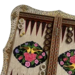 تخته نرد دالبر خاتم طرح گل و مرغ کد 7224 m - Image 4